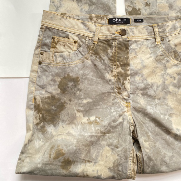 OLSEN EUROPE Women Size 12 (Med/ Large) Mona Slim Power Stretch Camouflage Jeans - Picture 6 of 9